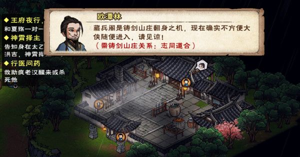 烟雨江湖铸剑山庄藏兵阁怎么进入？铸剑山庄藏兵阁位置图示[多图]图片1