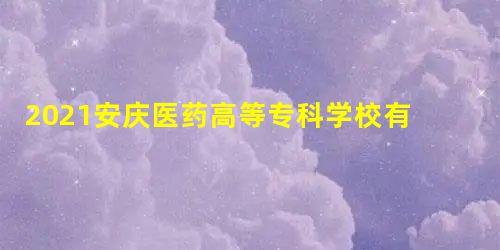 2022安庆医药高等专科学校有哪些专业,好的重点王牌专业排名