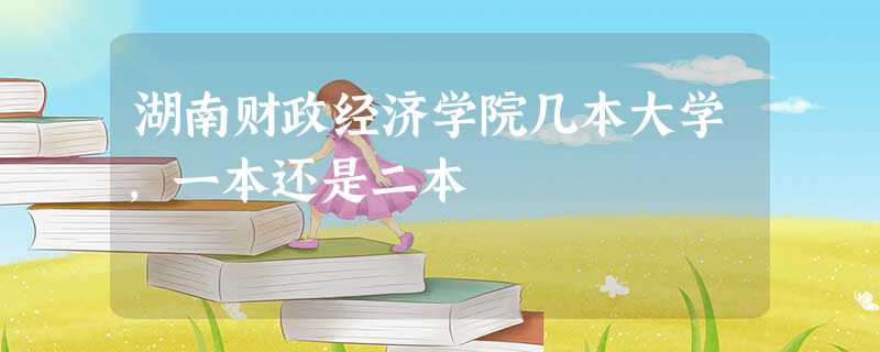 湖南财政经济学院几本大学，一本还是二本