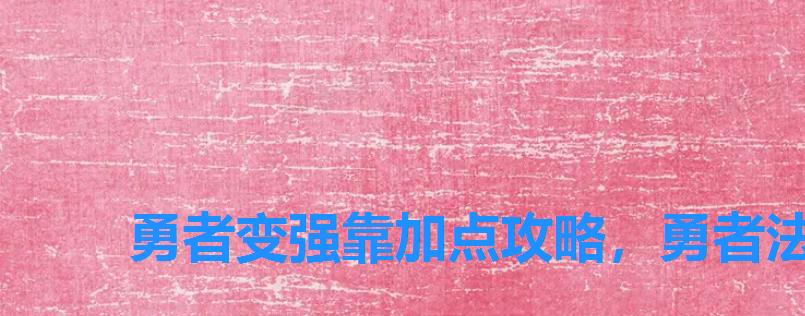 勇者变强靠加点攻略,勇者法则加点攻略分享视频 勇者变强靠加点攻略,勇者法则加点攻略分享视频