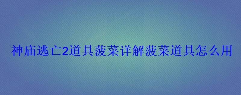 神庙逃亡2道具菠菜详解菠菜道具怎么用 神庙逃亡2道具菠菜详解菠菜道具怎么用