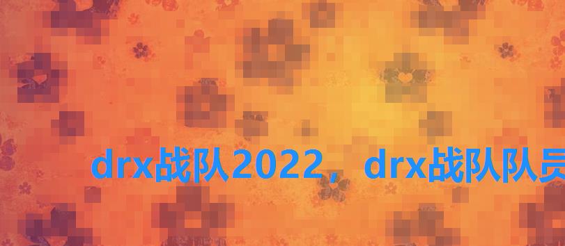 drx战队2022,drx战队队员有谁2022 drx战队2022,drx战队队员有谁2022