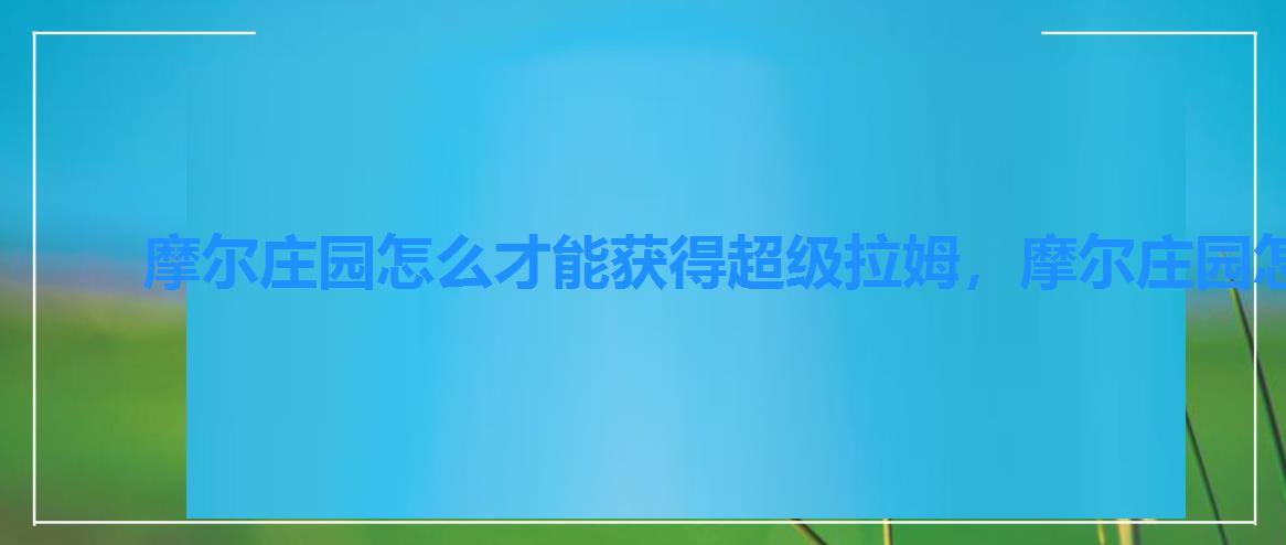 摩尔庄园怎么才能获得超级拉姆,摩尔庄园怎样弄超级拉姆 摩尔庄园怎么才能获得超级拉姆,摩尔庄园怎样弄超级拉姆