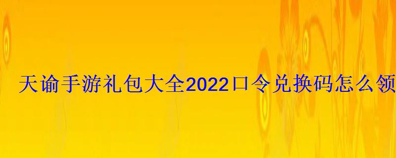 天谕手游礼包大全2022口令兑换码怎么领取 天谕手游礼包大全2022口令兑换码怎么领取