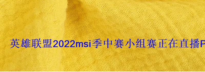 英雄联盟2022msi季中赛小组赛正在直播PVBvsG2 英雄联盟2022msi季中赛小组赛正在直播PVBvsG2