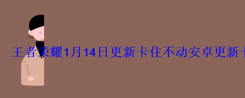 王者荣耀1月14日更新卡住不动安卓更新卡在45%怎么办