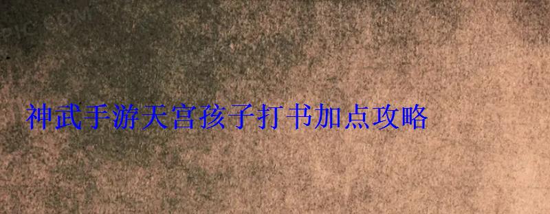 神武手游天宫孩子打书加点攻略