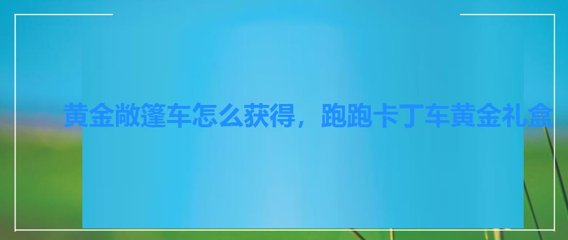 黄金敞篷车怎么获得，跑跑卡丁车黄金礼盒