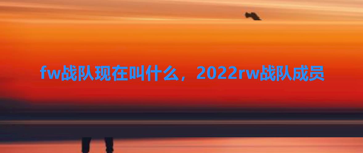 fw战队现在叫什么,2022rw战队成员 fw战队现在叫什么,2022rw战队成员
