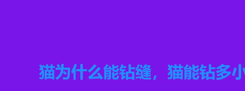 猫为什么能钻缝,猫能钻多小的缝 猫为什么能钻缝,猫能钻多小的缝