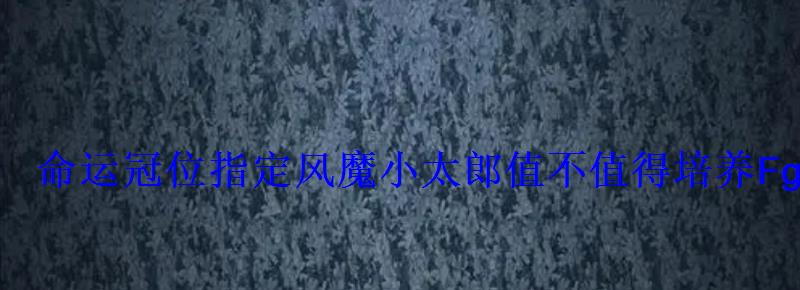 命运冠位指定风魔小太郎值不值得培养Fgo国服风魔小太郎 命运冠位指定风魔小太郎值不值得培养Fgo国服风魔小太郎