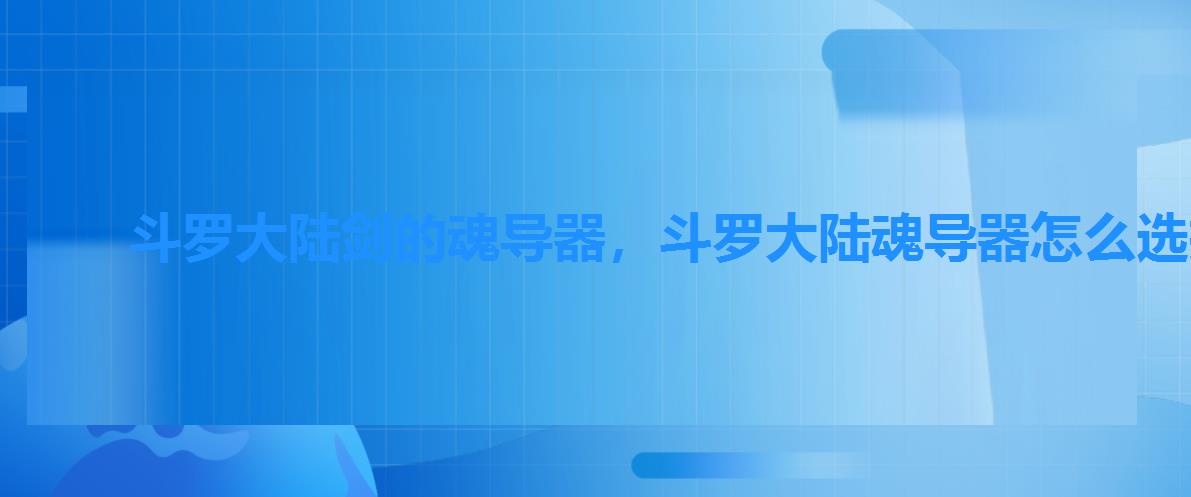 斗罗大陆剑的魂导器,斗罗大陆魂导器怎么选择 斗罗大陆剑的魂导器,斗罗大陆魂导器怎么选择