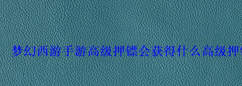 梦幻西游手游高级押镖会获得什么高级押镖银宝箱奖励 梦幻西游手游高级押镖会获得什么高级押镖银宝箱奖励