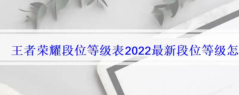 王者荣耀段位等级表2022最新段位等级怎么划分与排序 王者荣耀段位等级表2022最新段位等级怎么划分与排序