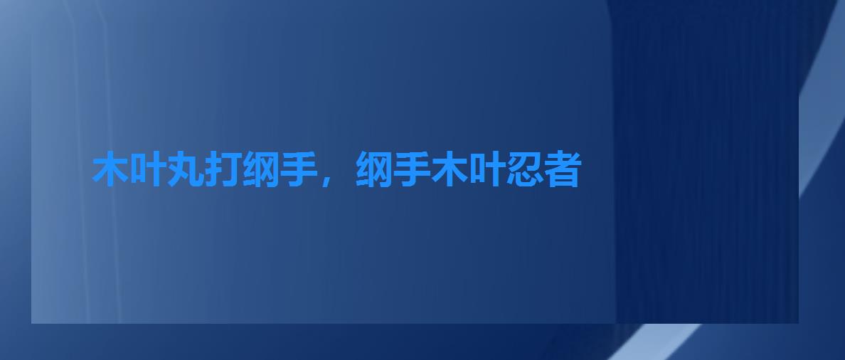 木叶丸打纲手，纲手木叶忍者