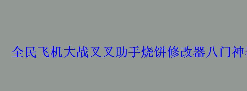 全民飞机大战叉叉助手烧饼修改器八门神器刷金币刷分刷经 全民飞机大战叉叉助手烧饼修改器八门神器刷金币刷分刷经