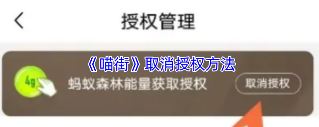 《喵街》解除授权的操作步骤